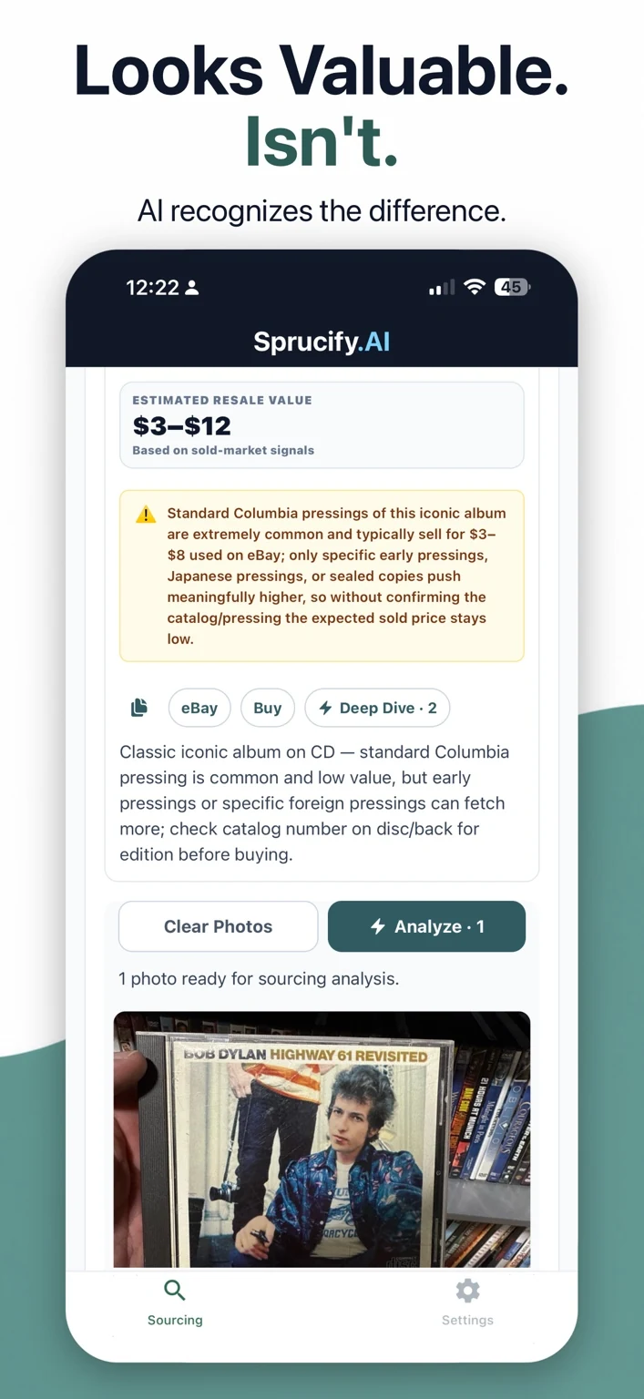 Sprucify Mobile identifies a common low-value item to skip