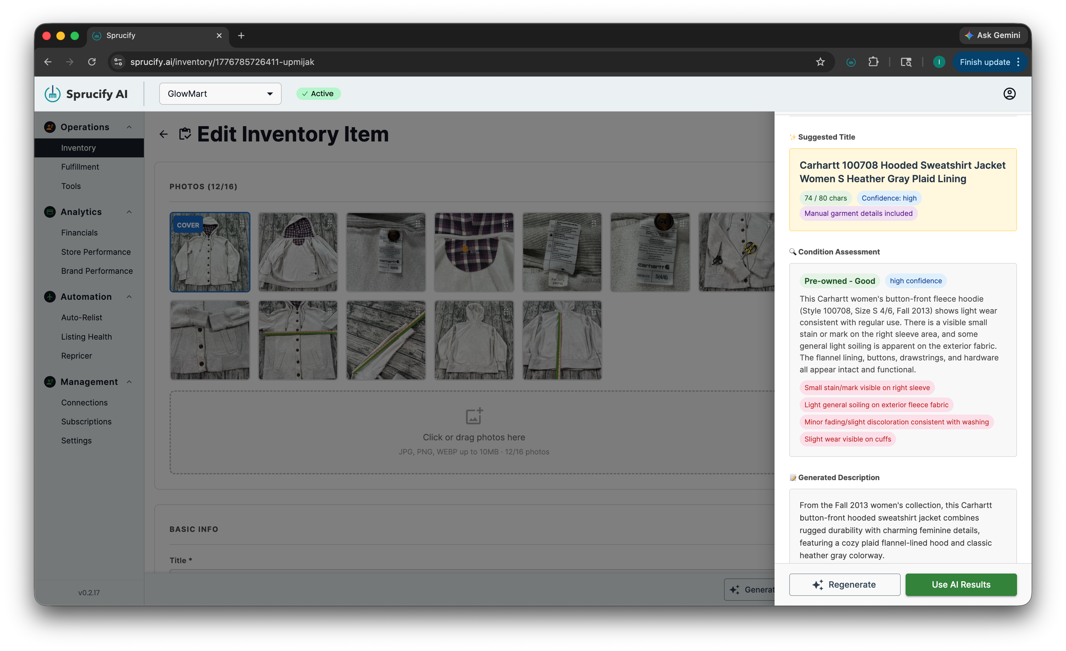 Sprucify AI tools screenshot